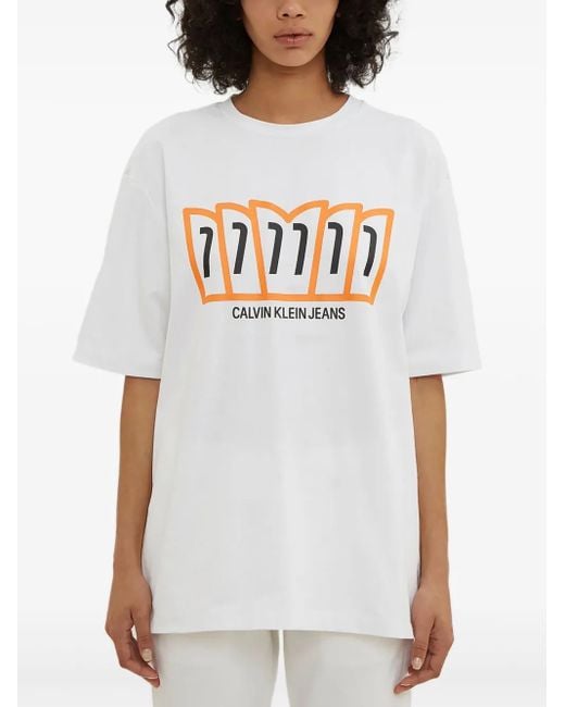 T-Shirt Modernist Calvin Klein en coloris White