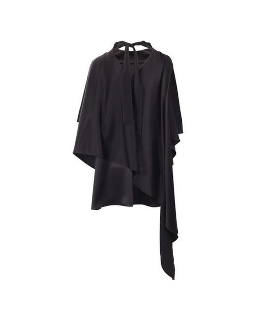Ssheena Black Appeal Asymmetric Draped Mini Dress