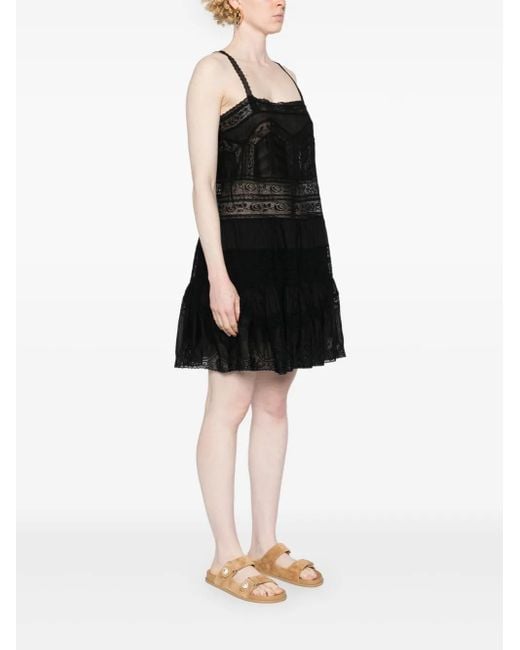 Zimmermann Black Lace Trim Detail Short Dress
