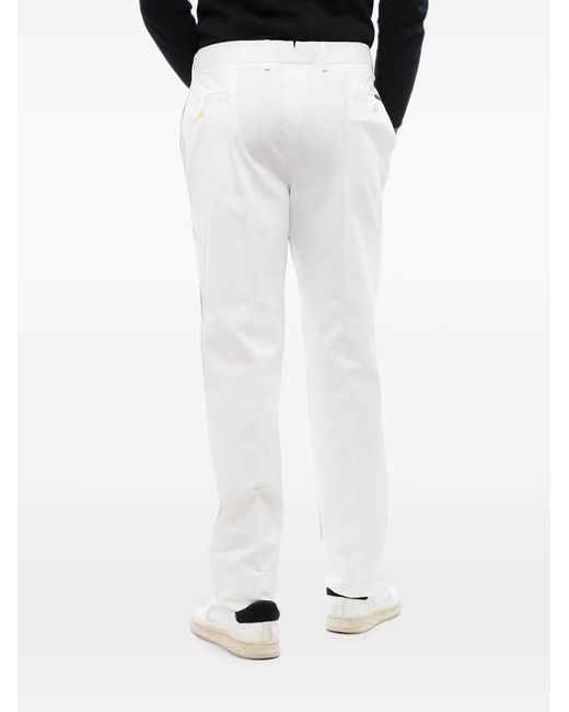 Corneliani White Belt-Loops Trousers for men