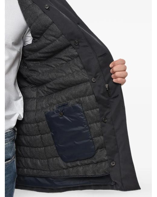 Corneliani Gray Hidden-Closure Coat for men