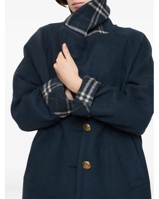 Burberry Blue Button-Fastening Coat