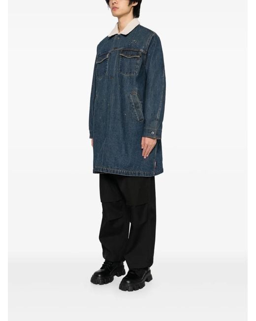 Undercover Blue Single-Breasted Coat for men