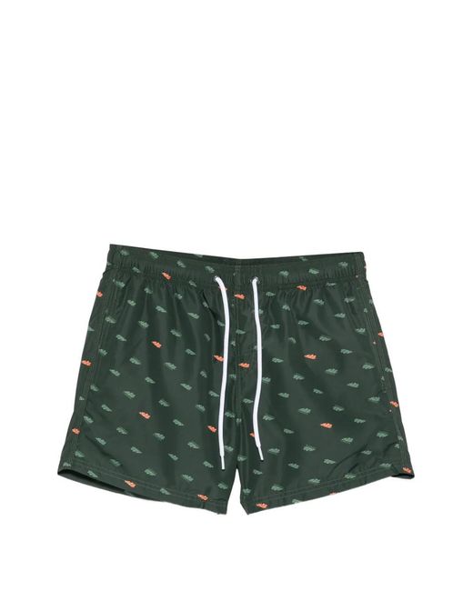 Sundek Green Short De Bain À Logo Imprimé for men
