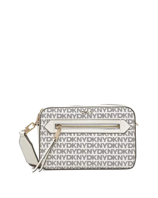 DKNY White Logo-print crossbody bag