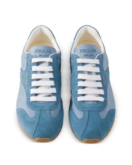 Prada Blue Suede Sneakers
