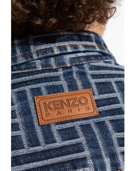 KENZO Blue Weave Loose Japanese Denim Shirt