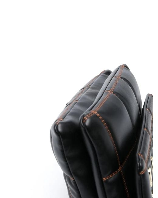 Love Moschino Black Quilted Leather Crossbody Bag