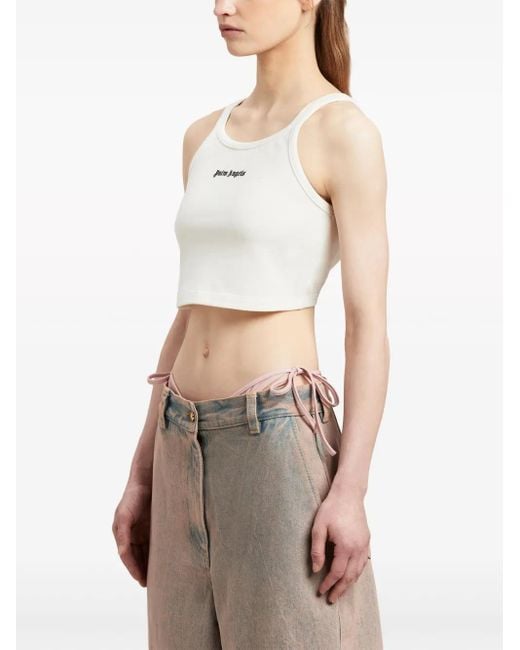 Palm Angels White Classic Logo Tank Top