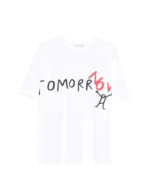 Comme des Garçons White Graphic-Print T-Shirt for men