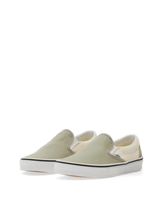 Vans White Canvas Slip-On Sneakers