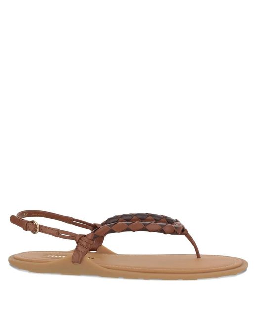 Miu Miu Brown Sandales En Cuir