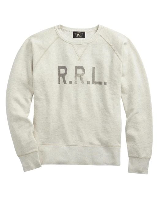 RRL White Logo-Print Sweatshirt for men