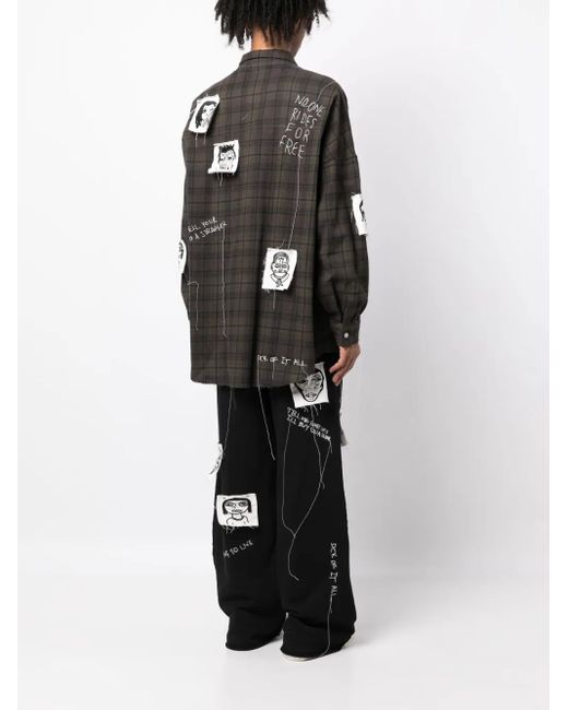 Haculla Black Sick Of It All Plaid-Pattern Cotton Shirt for men