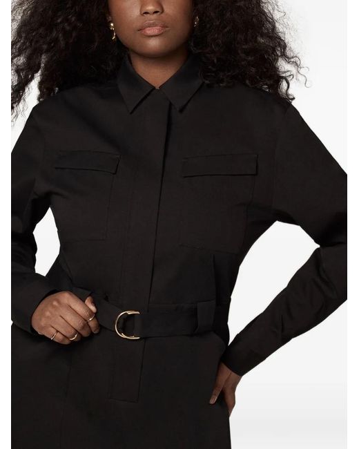 Another Tomorrow Black Belted Utility Dress
