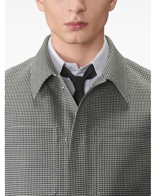 Thom Browne Gray Houndstooth Shirt Jacket for men