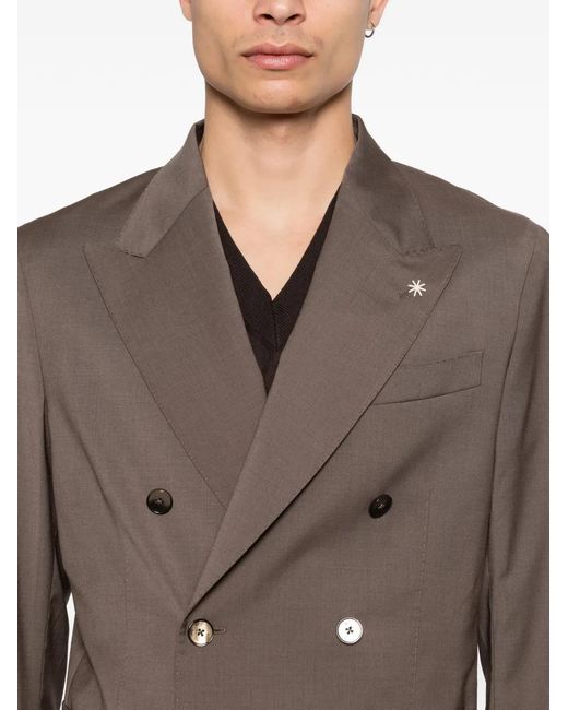 Manuel Ritz Gray Double-Breasted Suit for men