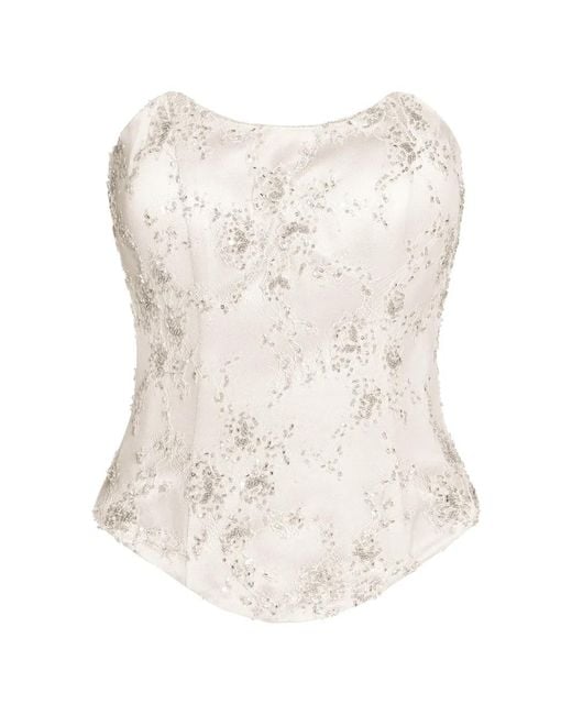 ALEXIA & ANTONIA White Embellished Top