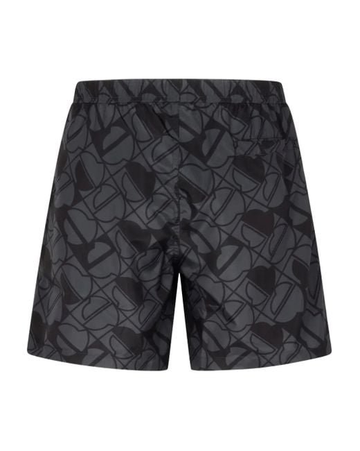 Moncler Gray Monogram Swim Shorts for men