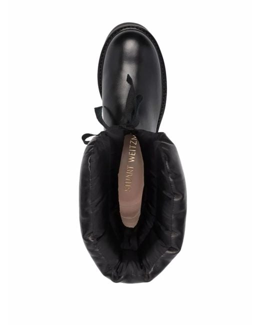 Stuart Weitzman Black Quilted Panelled Ankle Boots
