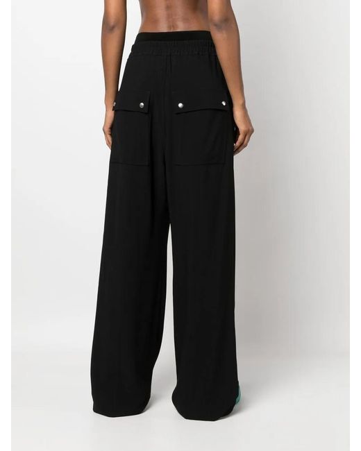Rick Owens Black Drawstring Wide-Leg Trousers