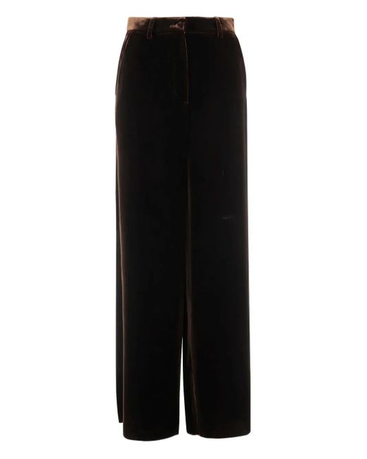Giorgio Armani ベルベット ハイウエストパンツ Black