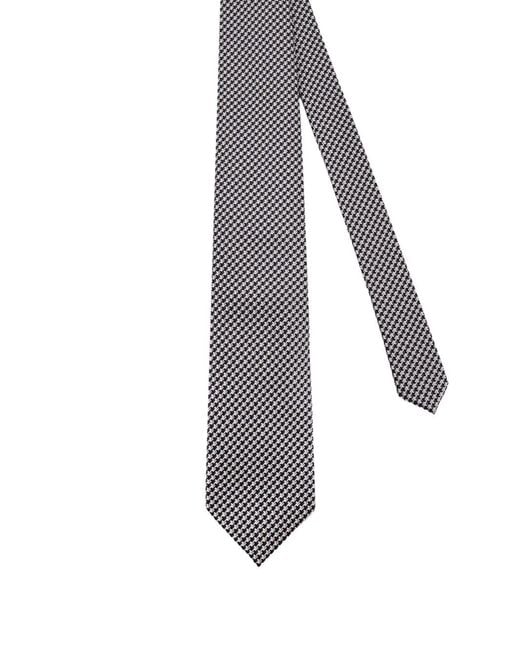 Tom Ford Geometrisch Gemusterte Seidenkrawatte in Gray für Herren