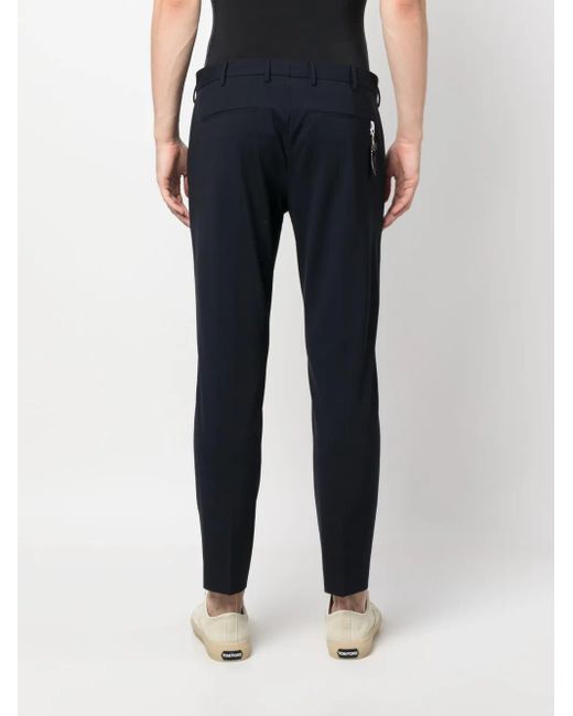 PT Torino Blue Slim-Cut Tailored Trousers for men