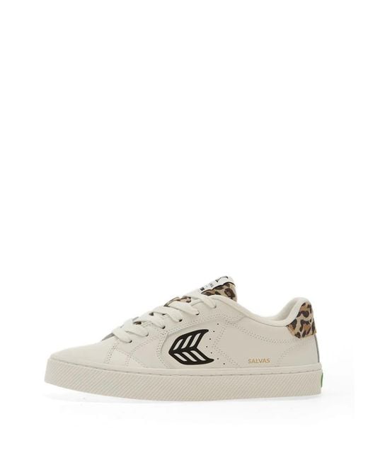 CARIUMA White Salvas Leopard-Print Sneakers