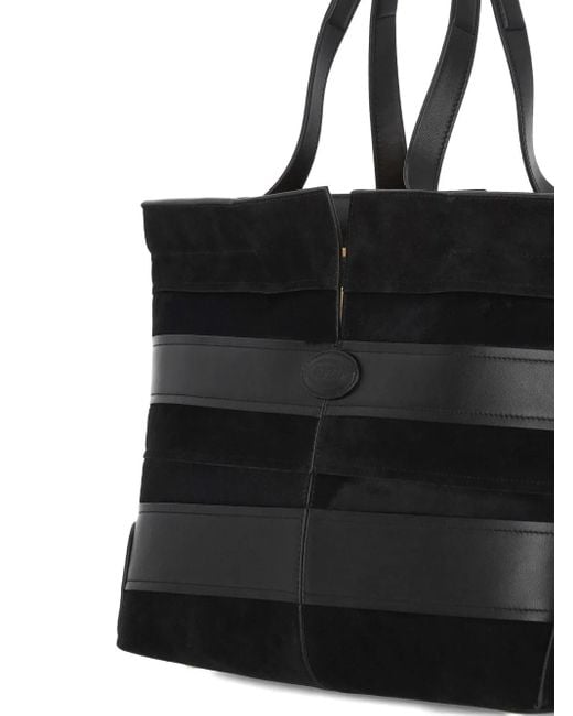 Borsa Tote Di Bag Folio di Tod's in Black