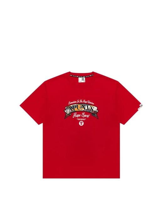 Aape By A Bathing Ape Red Graphic T-Shirt for men