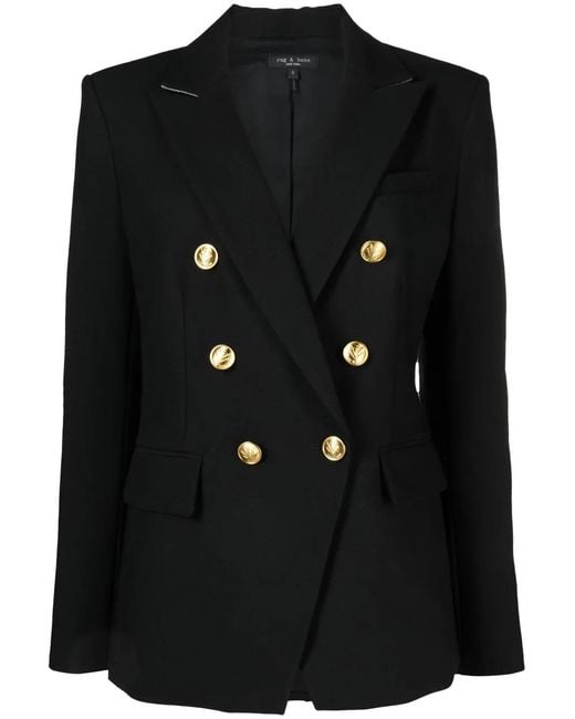 Rag & Bone Black Double-Breasted Blazer