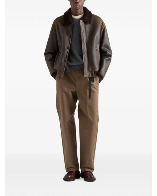 Prada Black Shearling Leather Jacket for men