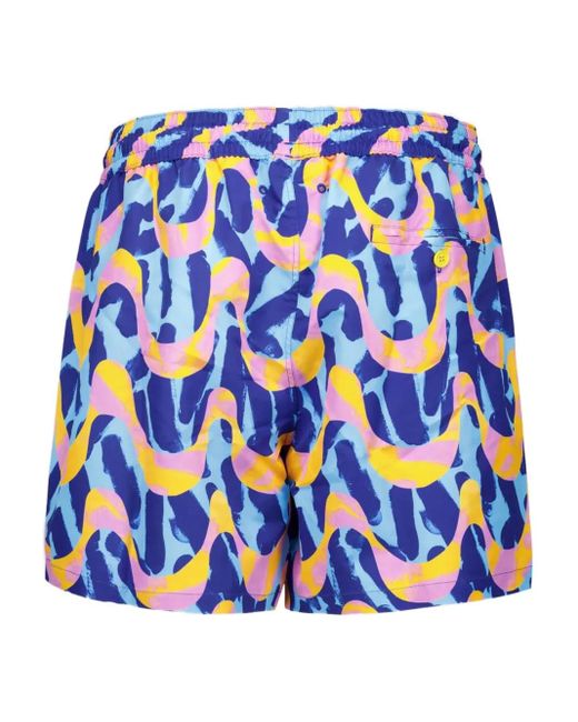 Frescobol Carioca Badeshorts mit abstraktem Print in Blue für Herren