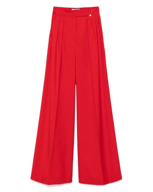Nissa Red Wide-Leg Trousers