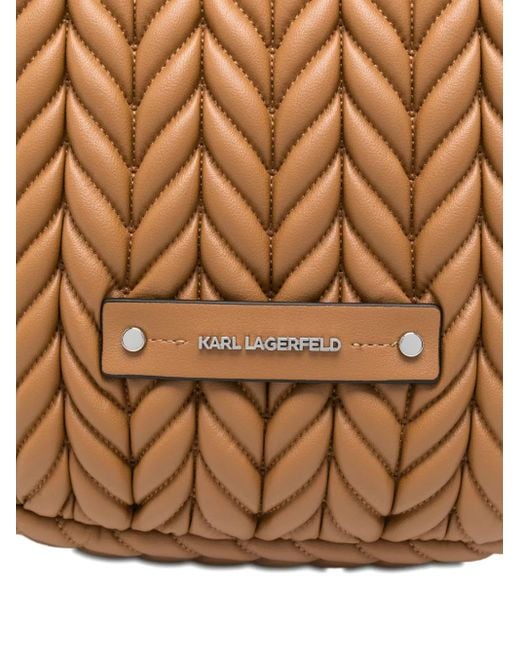 Sac Porté Épaule À Design Matelassé Karl Lagerfeld en coloris Brown