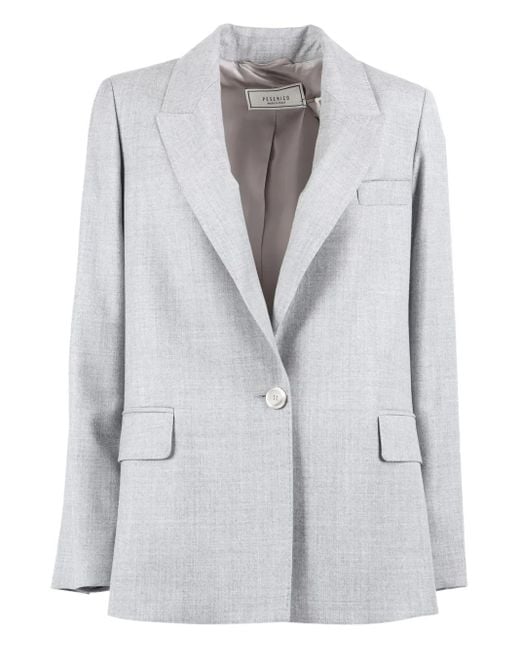 Peserico Gray Single-Button Jacket
