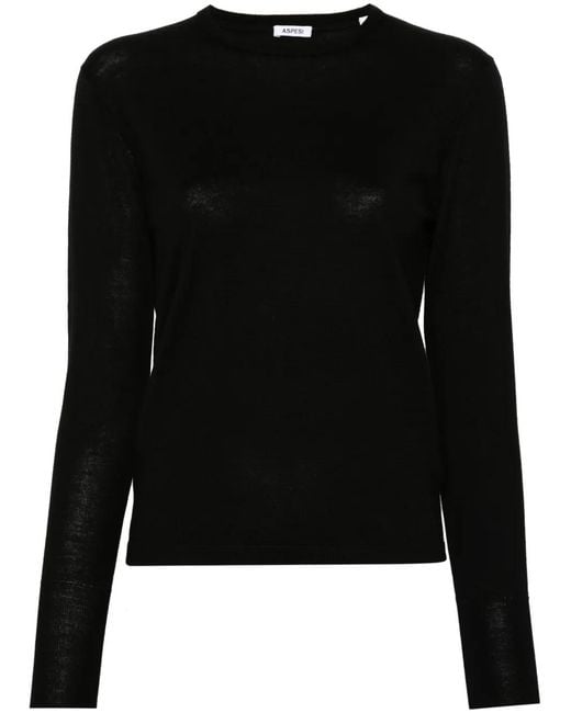 Aspesi Black Wool Sweater