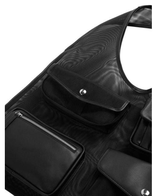 Simone Rocha Black Mesh Pocket-Detail Shoulder Bag