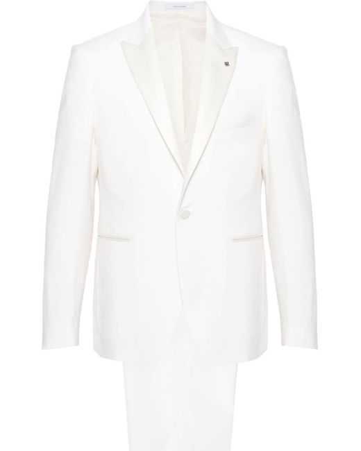 メンズ Tagliatore ウール シングルスーツ White