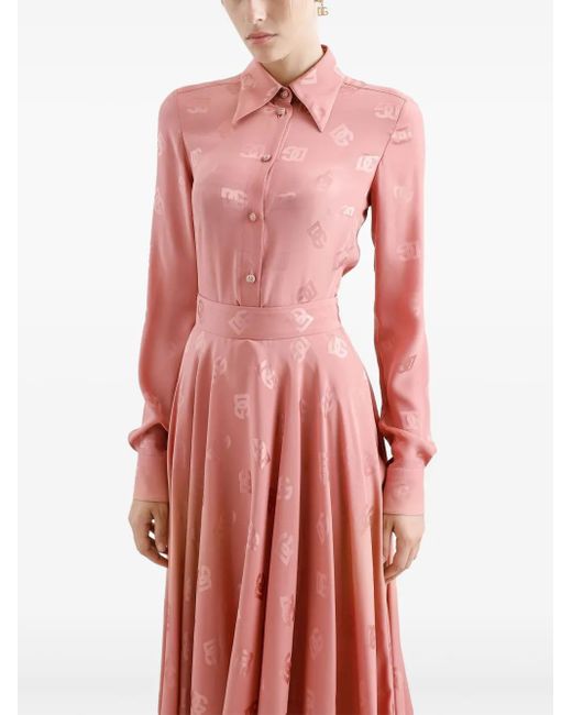 Dolce & Gabbana Dna Midi-Rok Met Monogram in het Pink