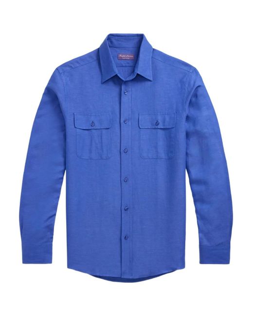 メンズ Ralph Lauren ロングスリーブ シャツ Blue