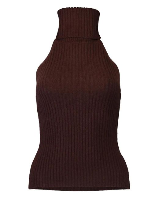 Cara Cara Samson Geribbelde Top Met Col in het Red