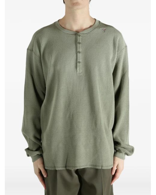Roa Green Button Textured Sweater for men