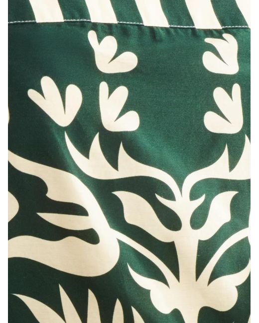 Eres Green Lakshya Floral-Print Striped Midi Dress