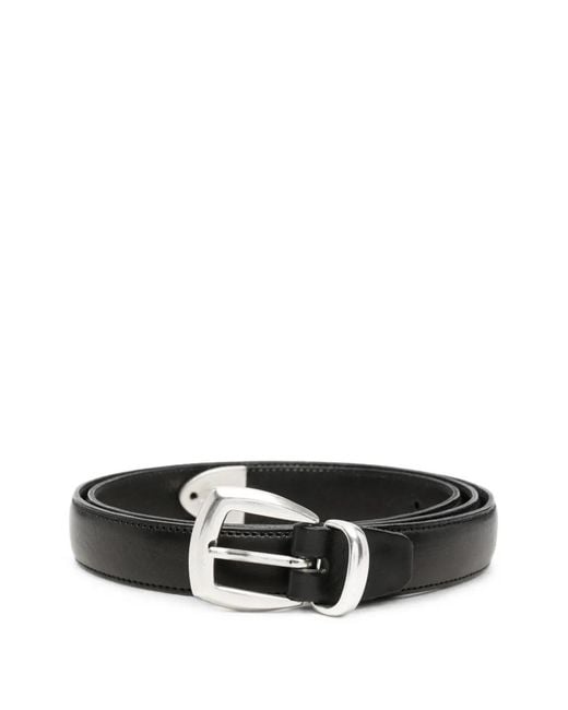 Eraldo Black Buckle-Fastening Leather Belt for men