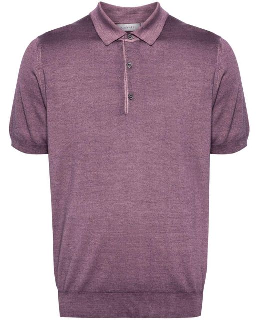 Canali Meliertes Poloshirt in Purple für Herren