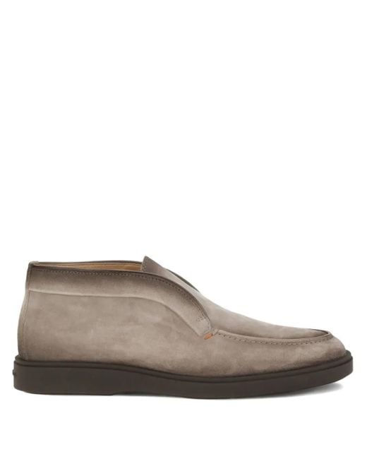 Santoni Brown Ankle Loafers for men