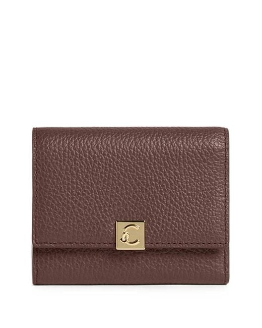 Coccinelle Brown Pansy Grained-Leather Wallet