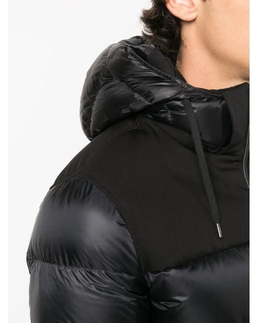 Herno Black Drawstring-Hood Padded Down Jacket for men